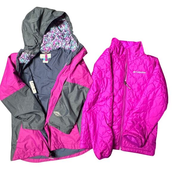 Columbia Girls Medium Purple Interchange Omni-Heat 3-in-1 Jacket - Picture 1 of 7
